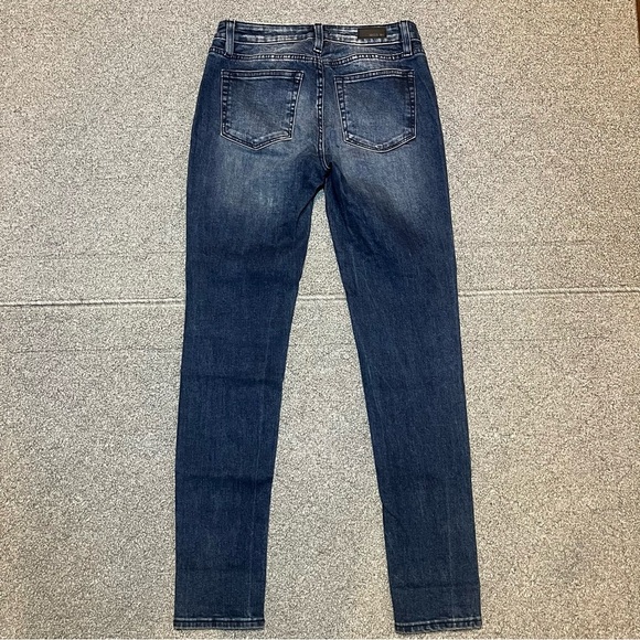 Miss Me Ankle Skinny Jeans Womens Size 26 Blue Studded Rhinestone Faded Denim - Picture 12 of 12